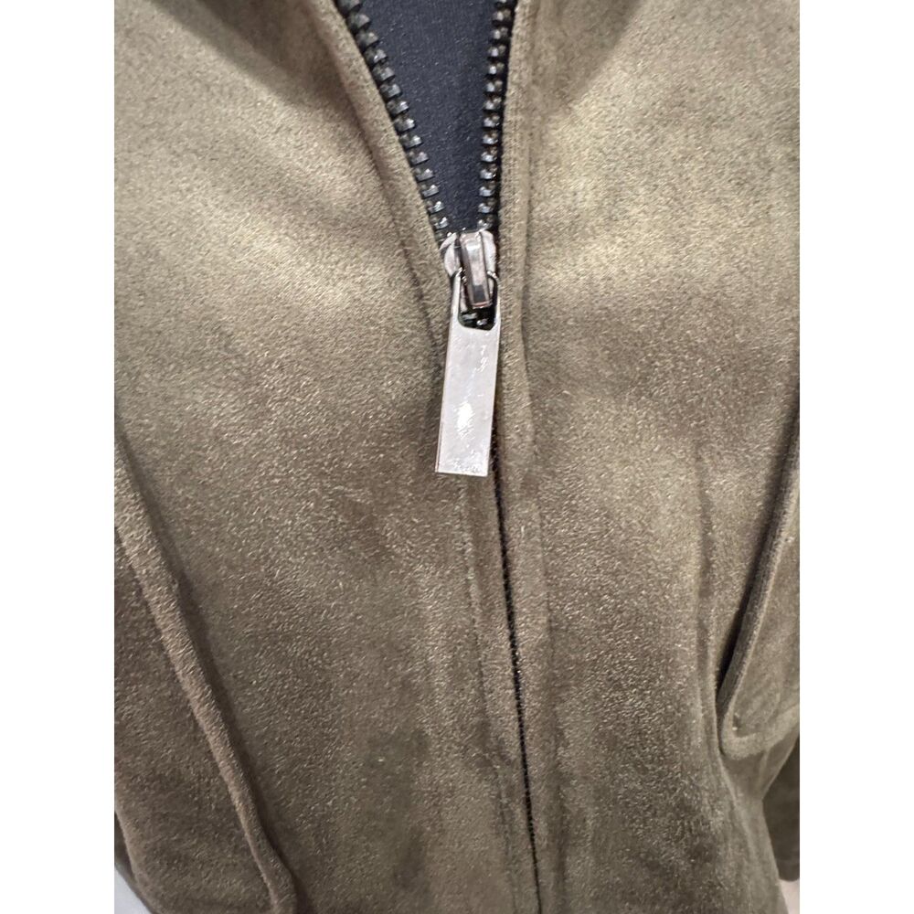 NWT Bagatelle NYC Collection Faux Suede Bomber Jacket Night Out Olive Green - Picture 4 of 8